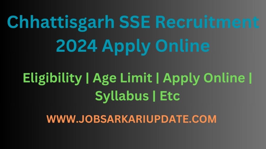 Chhattisgarh-SSE-Recruitment-2024-Apply-Online