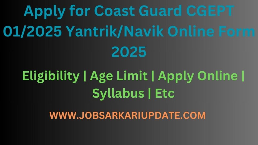 Join Indian Coast Guard Recruitment 2024