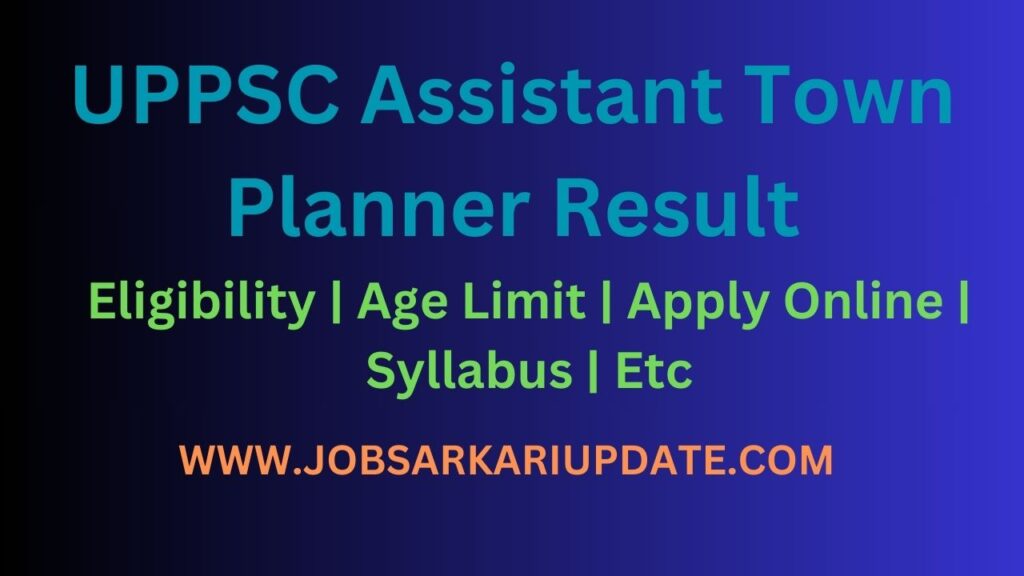 UPPSC Assistant Town Planner Result