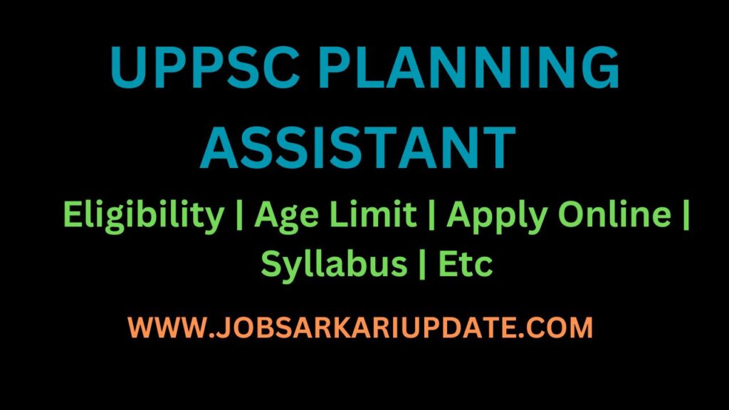 UPPSC Planning Assistant